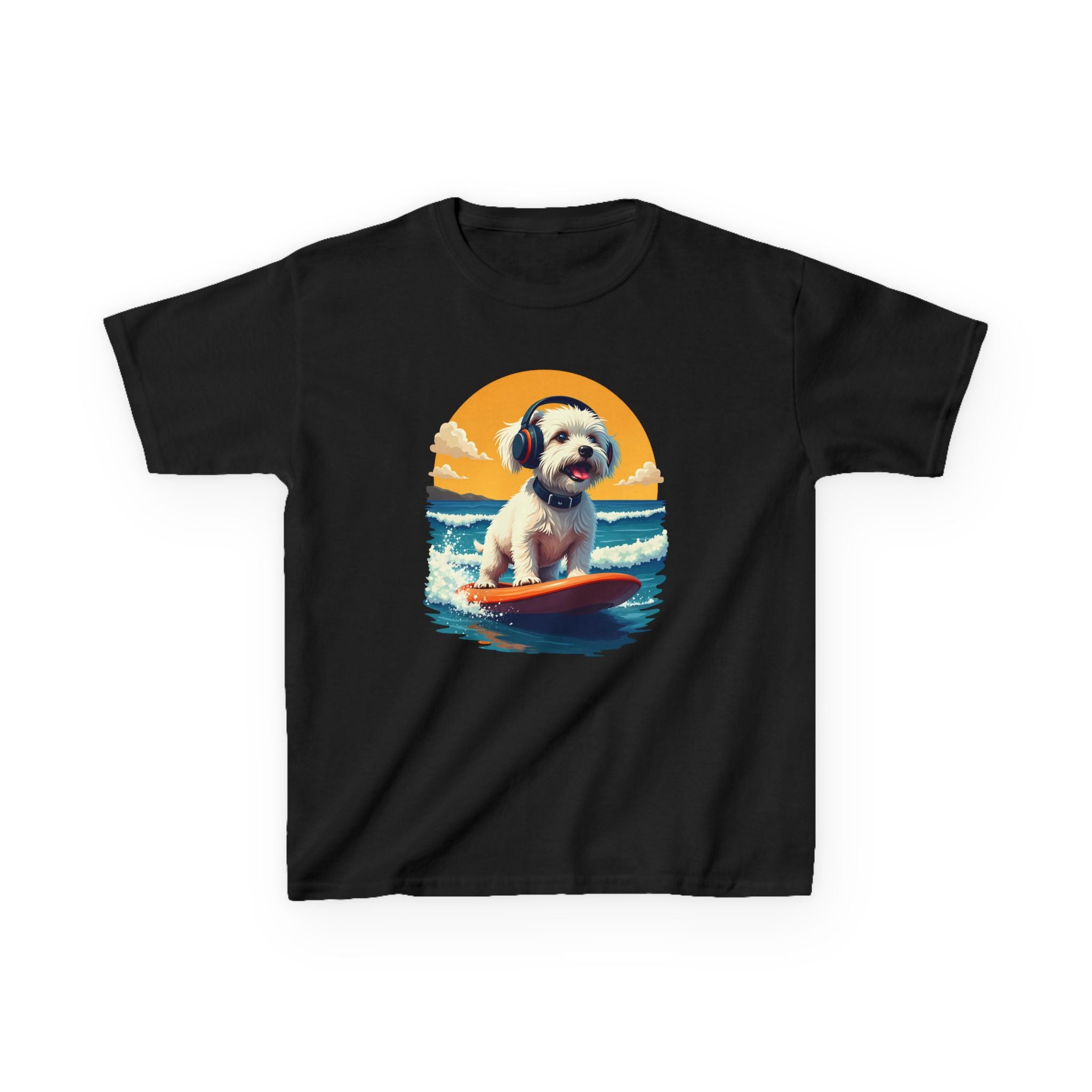 Love Your Pet Day Kids T-Shirt - Cute Surfing Dog Design Gift