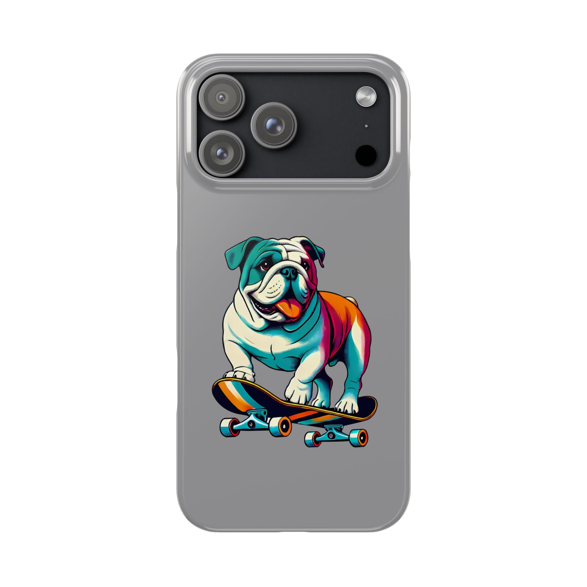 Slim Phone Case - Skateboarding Bulldog Pet Lover Gift