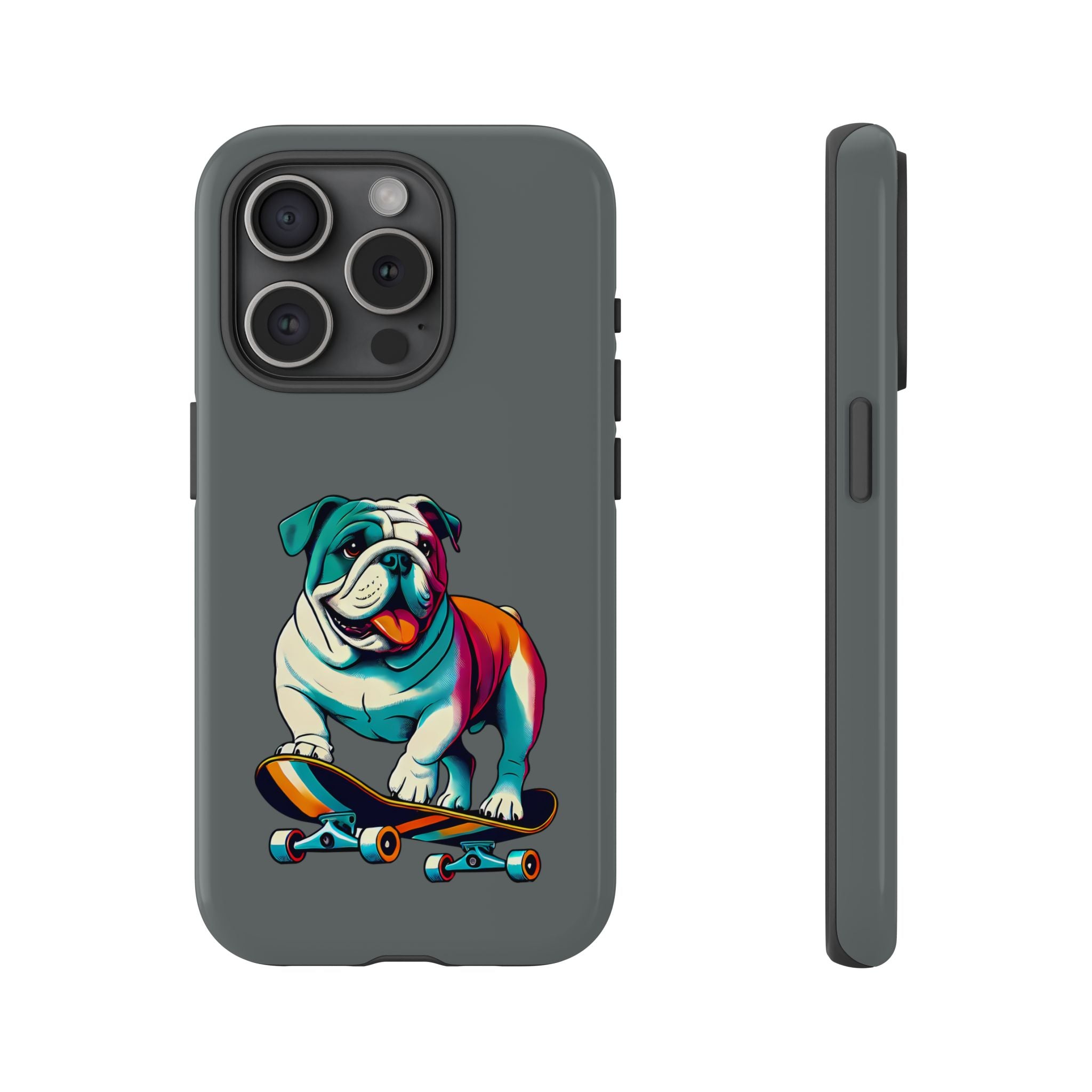 national pet day skateboard bulldog phone case for dog lovers