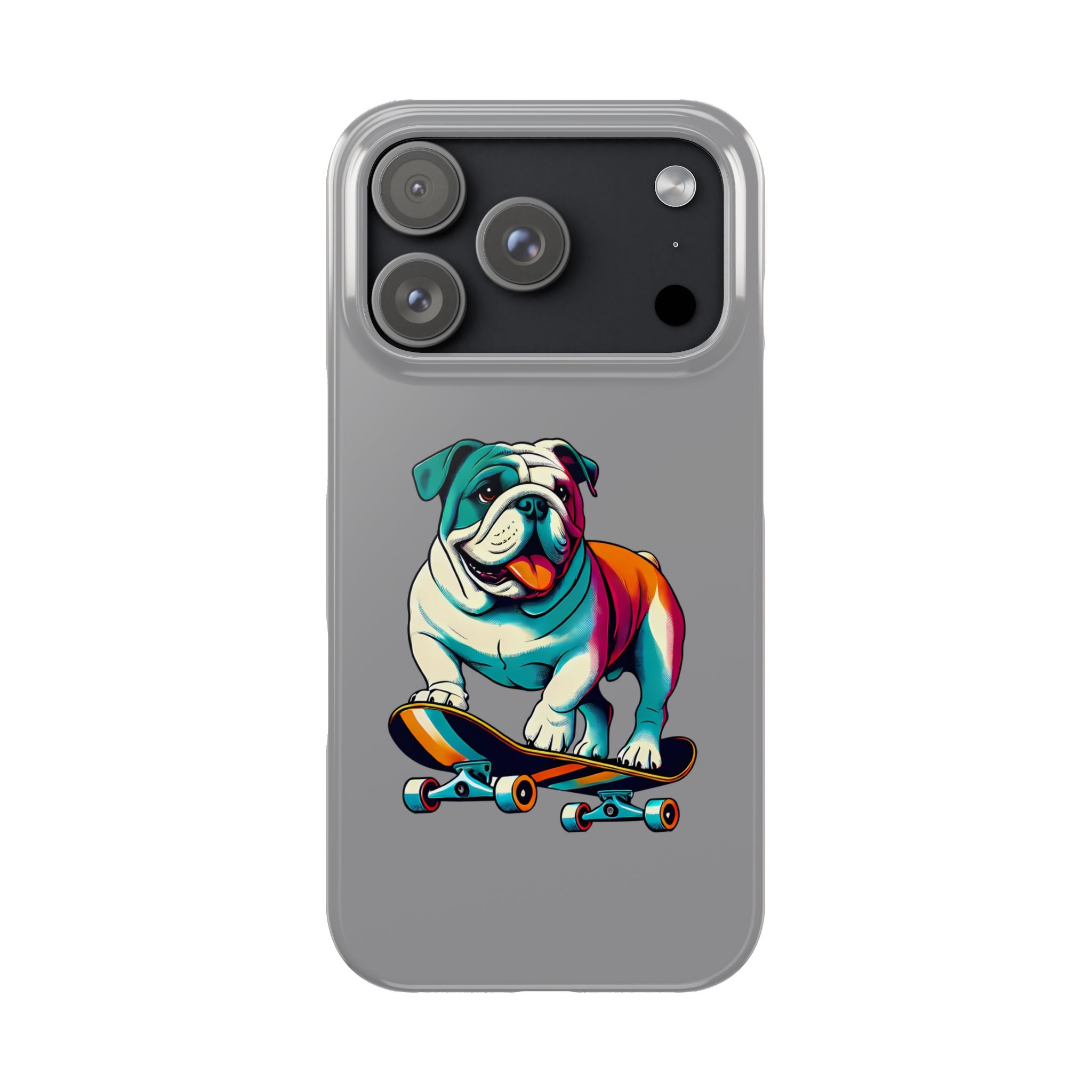 Slim Phone Case - Skateboarding Bulldog Pet Lover Gift
