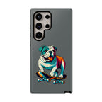national pet day skateboard bulldog phone case for dog lovers