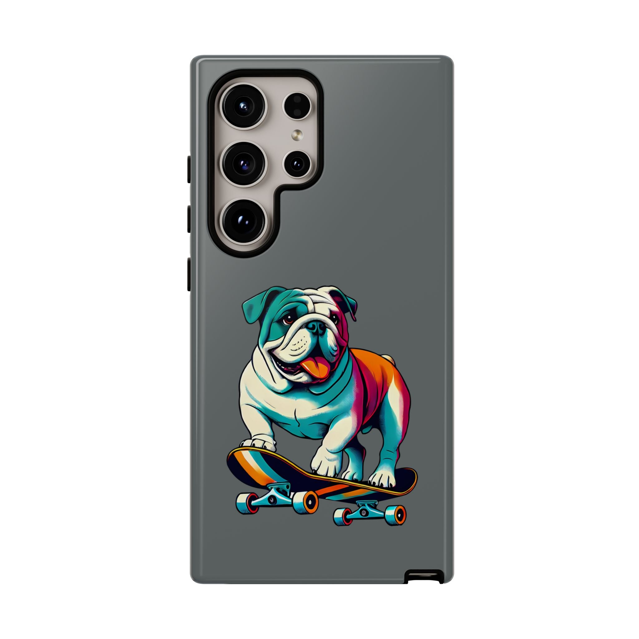 national pet day skateboard bulldog phone case for dog lovers