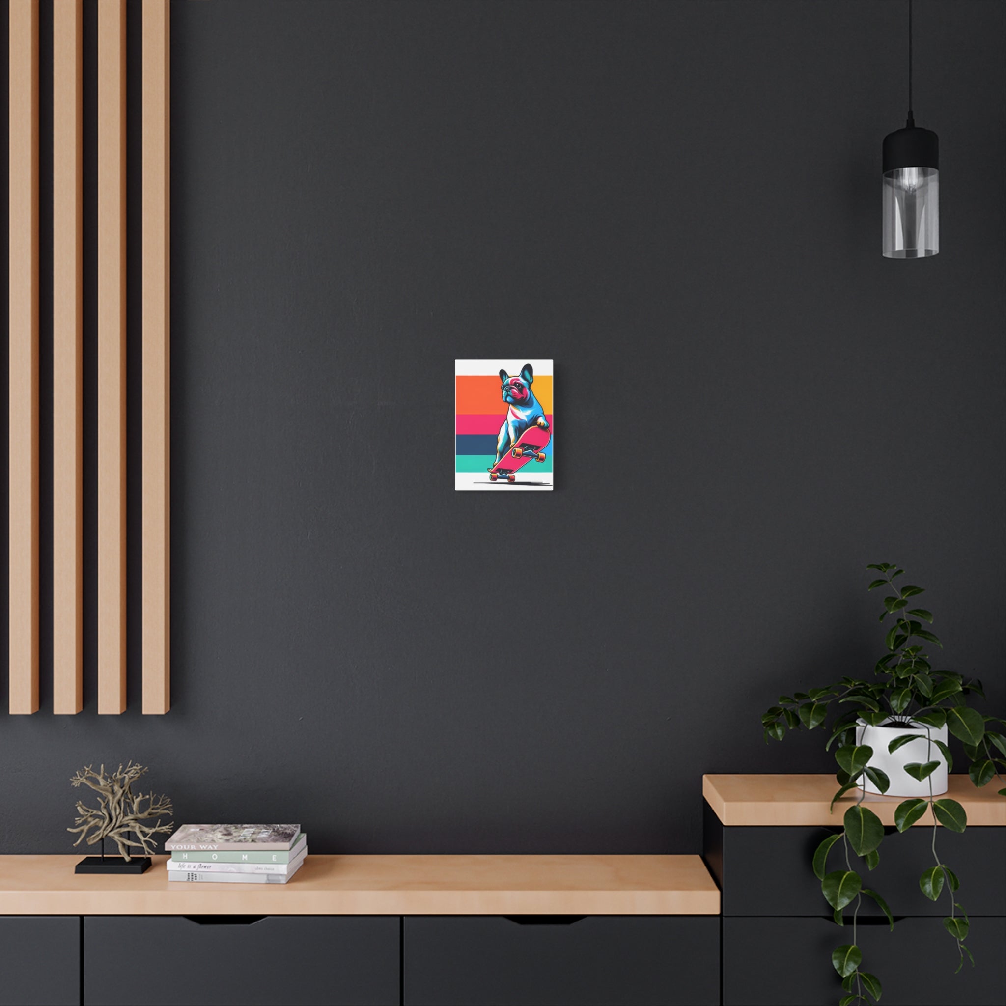 national pet day french bulldog colorful poster wall art