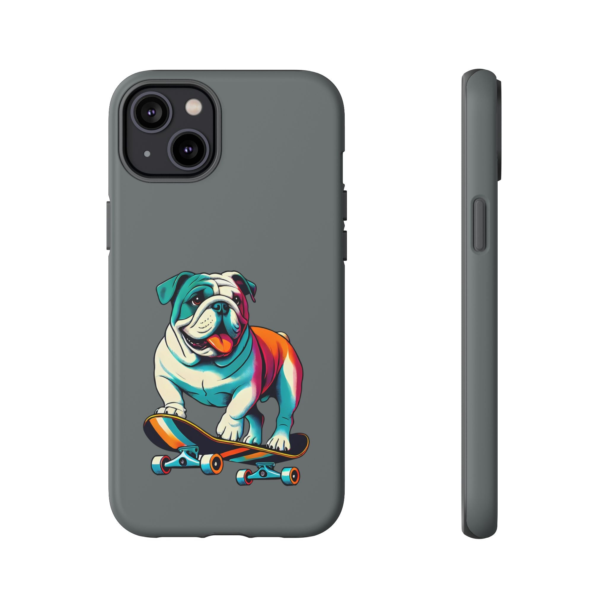 national pet day skateboard bulldog phone case for dog lovers