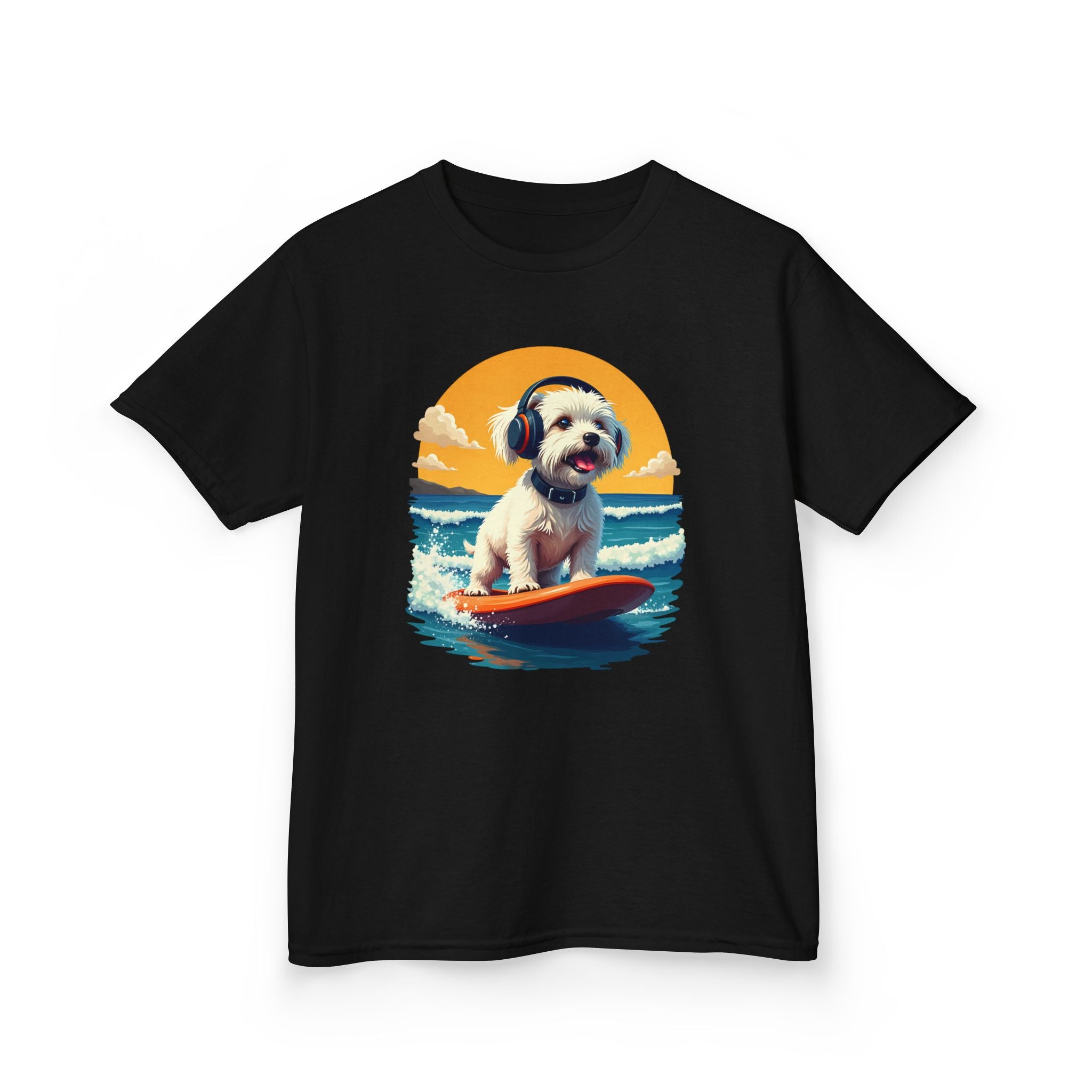 Love Your Pet Day Kids T-Shirt - Cute Surfing Dog Design Gift