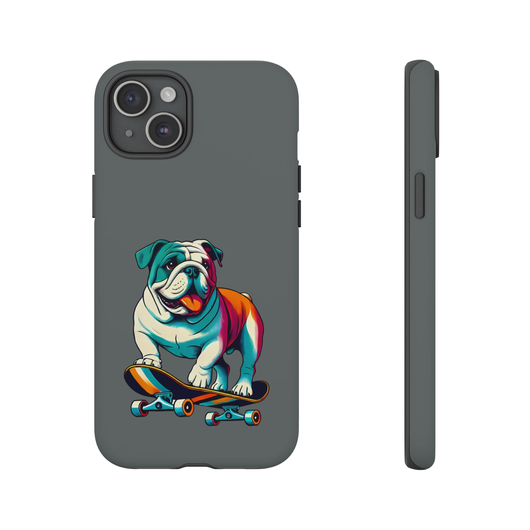 national pet day skateboard bulldog phone case for dog lovers