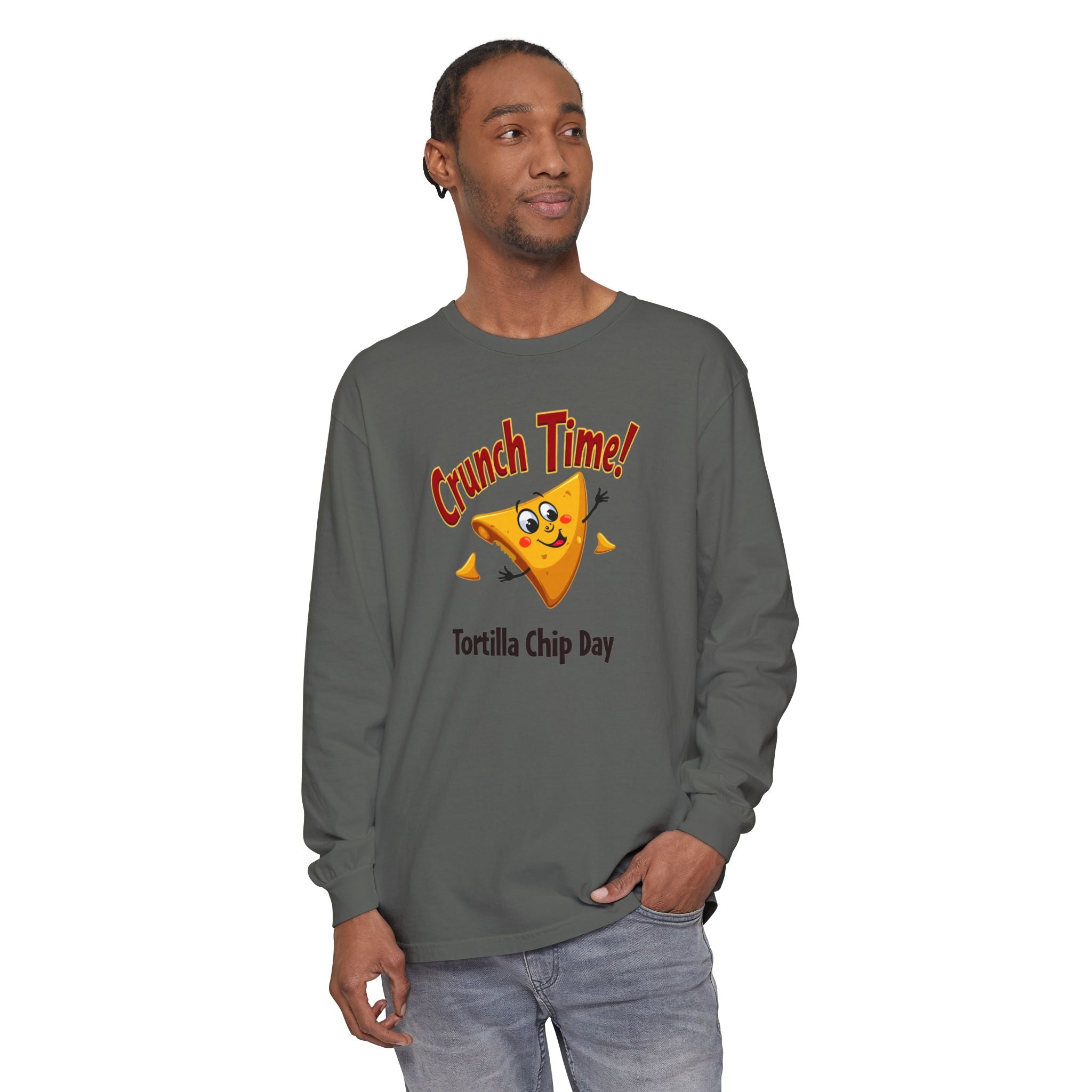 Funny Crunch Time Tortilla Chip Day Long Sleeve T-Shirt