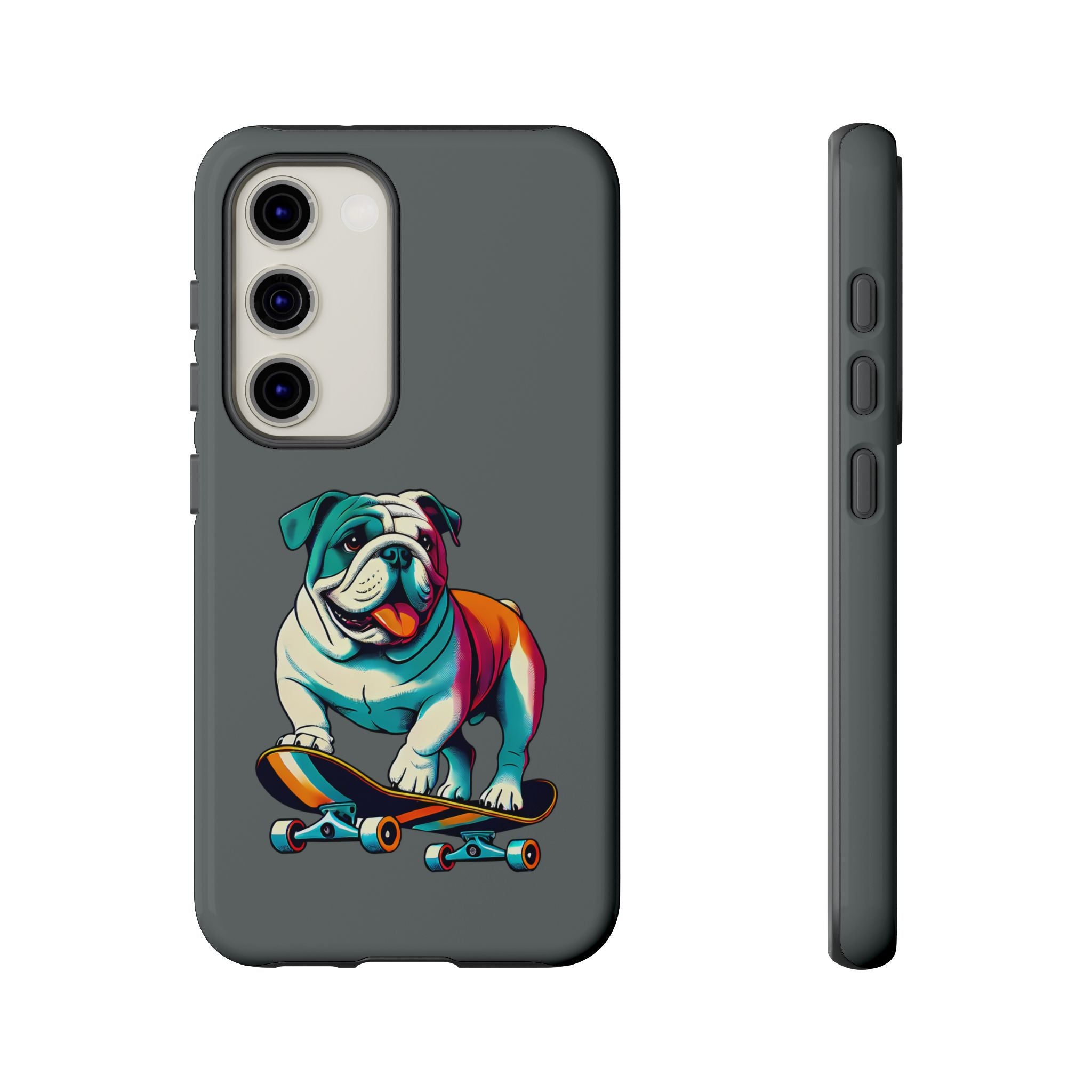 national pet day skateboard bulldog phone case for dog lovers