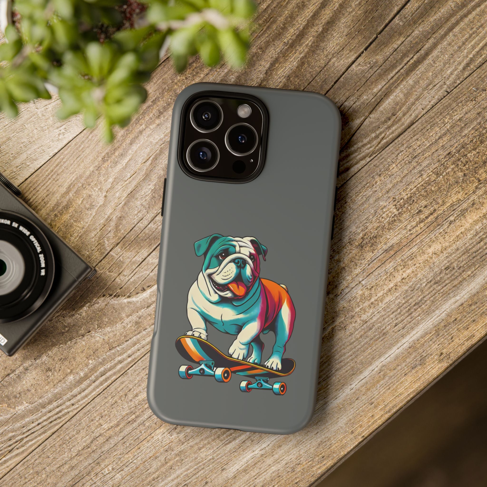 national pet day skateboard bulldog phone case for dog lovers