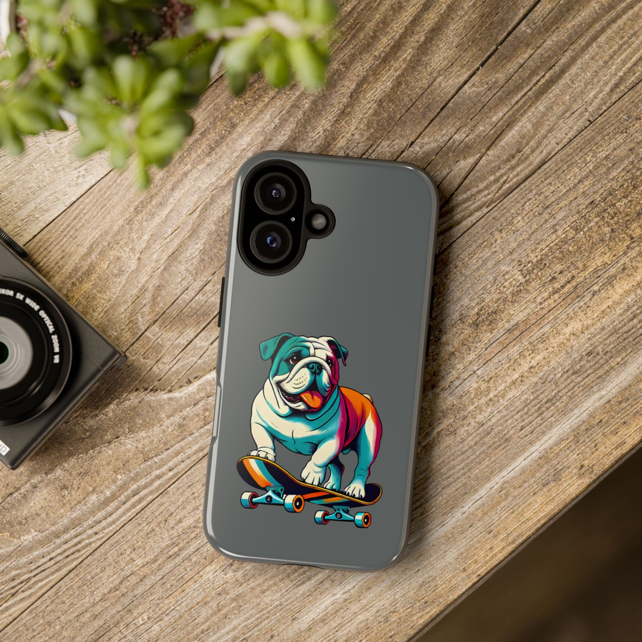 national pet day skateboard bulldog phone case for dog lovers