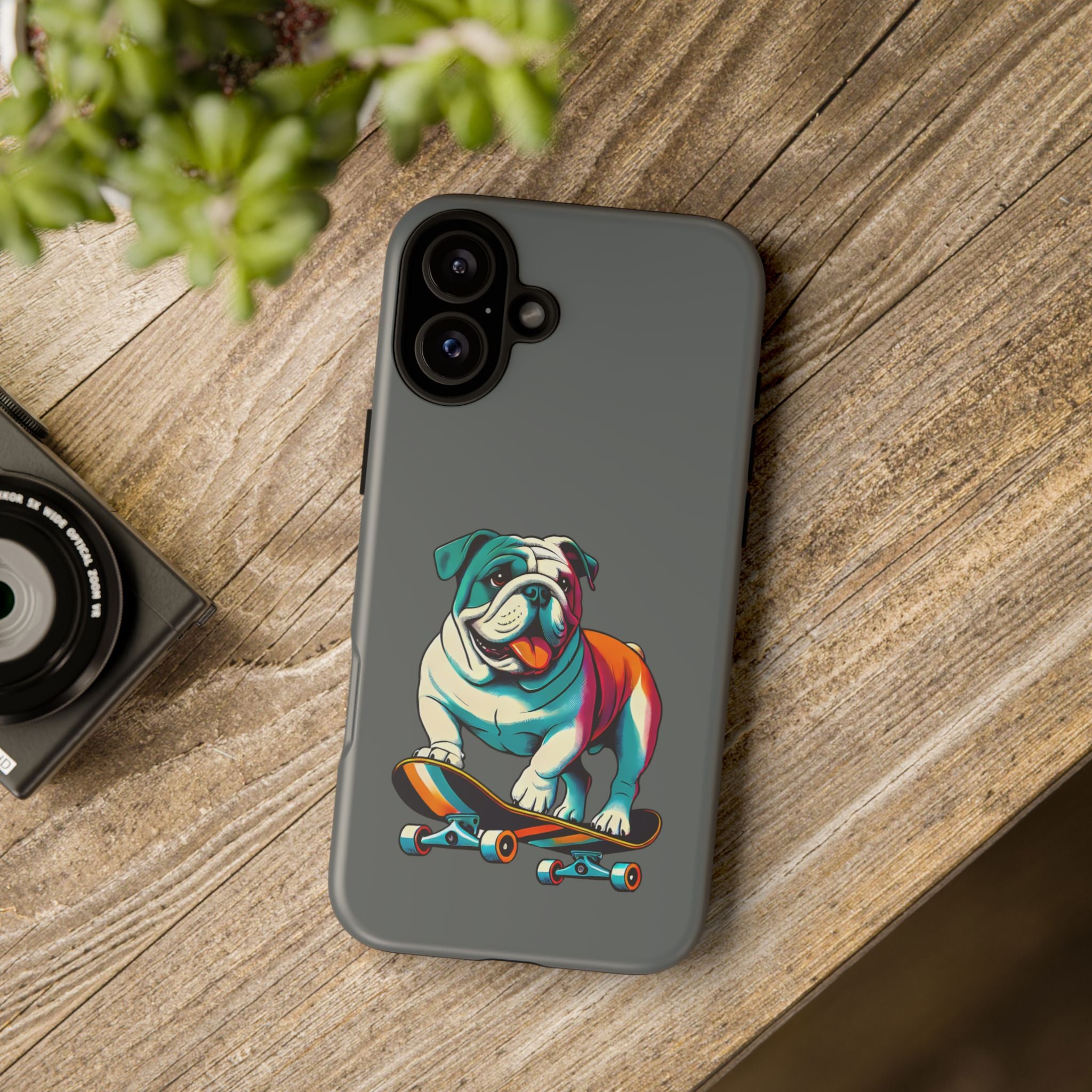 national pet day skateboard bulldog phone case for dog lovers