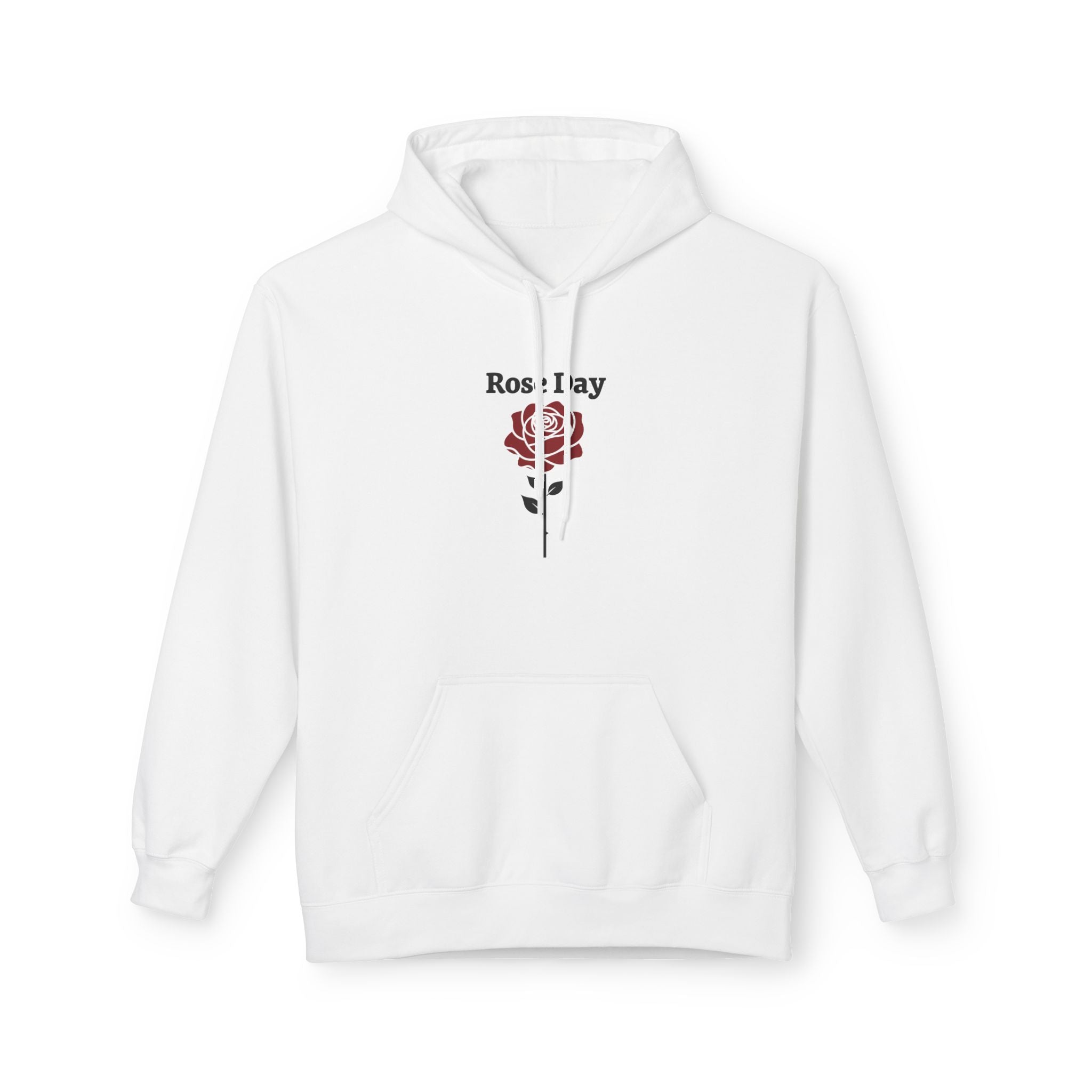 Rose-Inspired Fleece Hoodie - Cozy Fall Gift, Street Style Sweatshirt