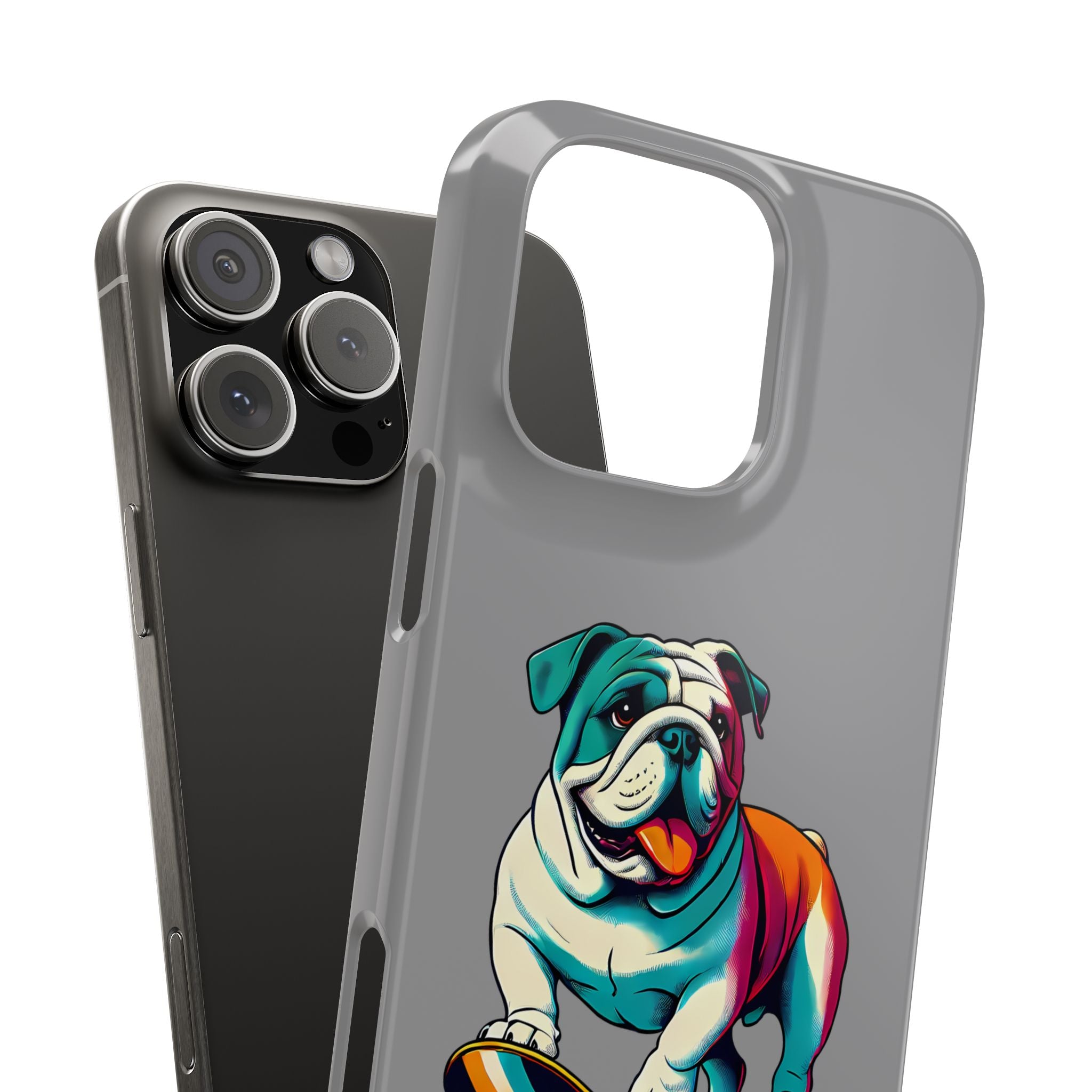 Slim Phone Case - Skateboarding Bulldog Pet Lover Gift