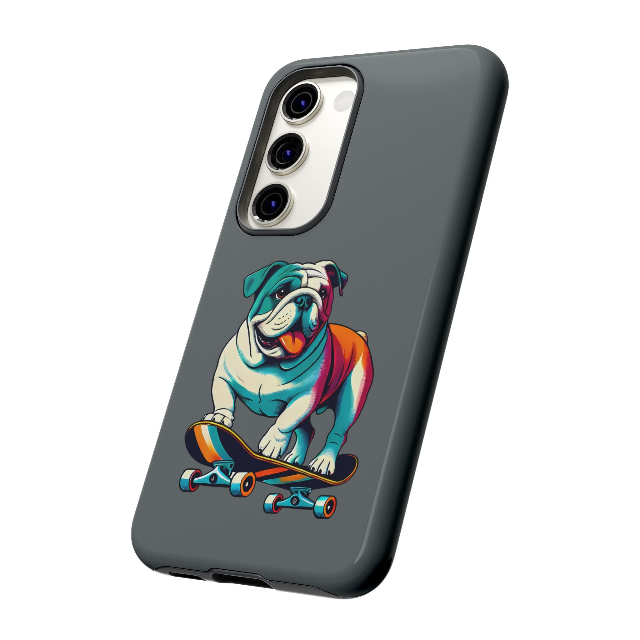 national pet day skateboard bulldog phone case for dog lovers