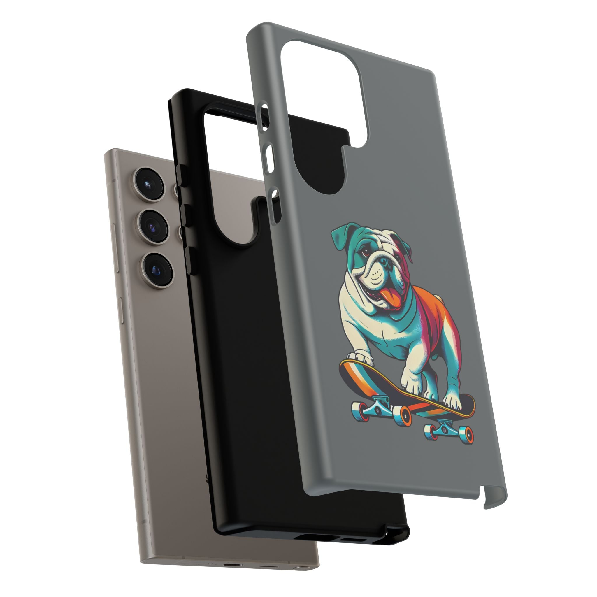 national pet day skateboard bulldog phone case for dog lovers