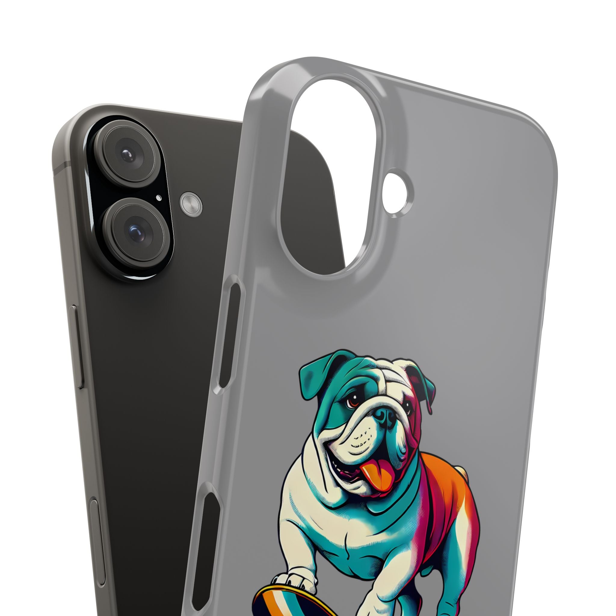 Slim Phone Case - Skateboarding Bulldog Pet Lover Gift