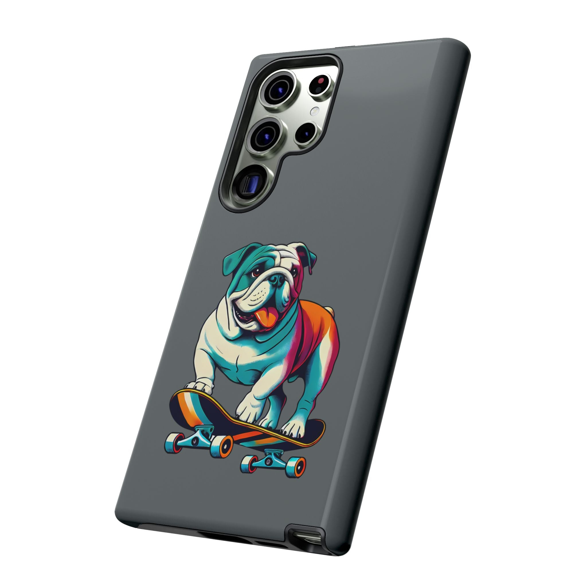 national pet day skateboard bulldog phone case for dog lovers