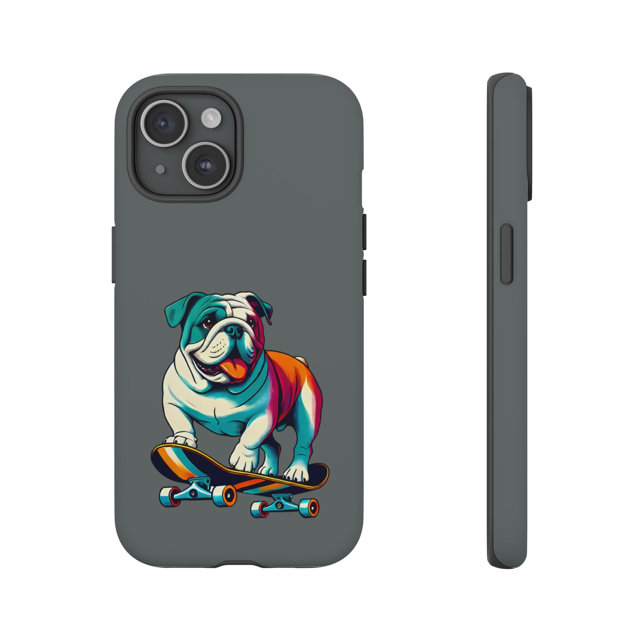 national pet day skateboard bulldog phone case for dog lovers
