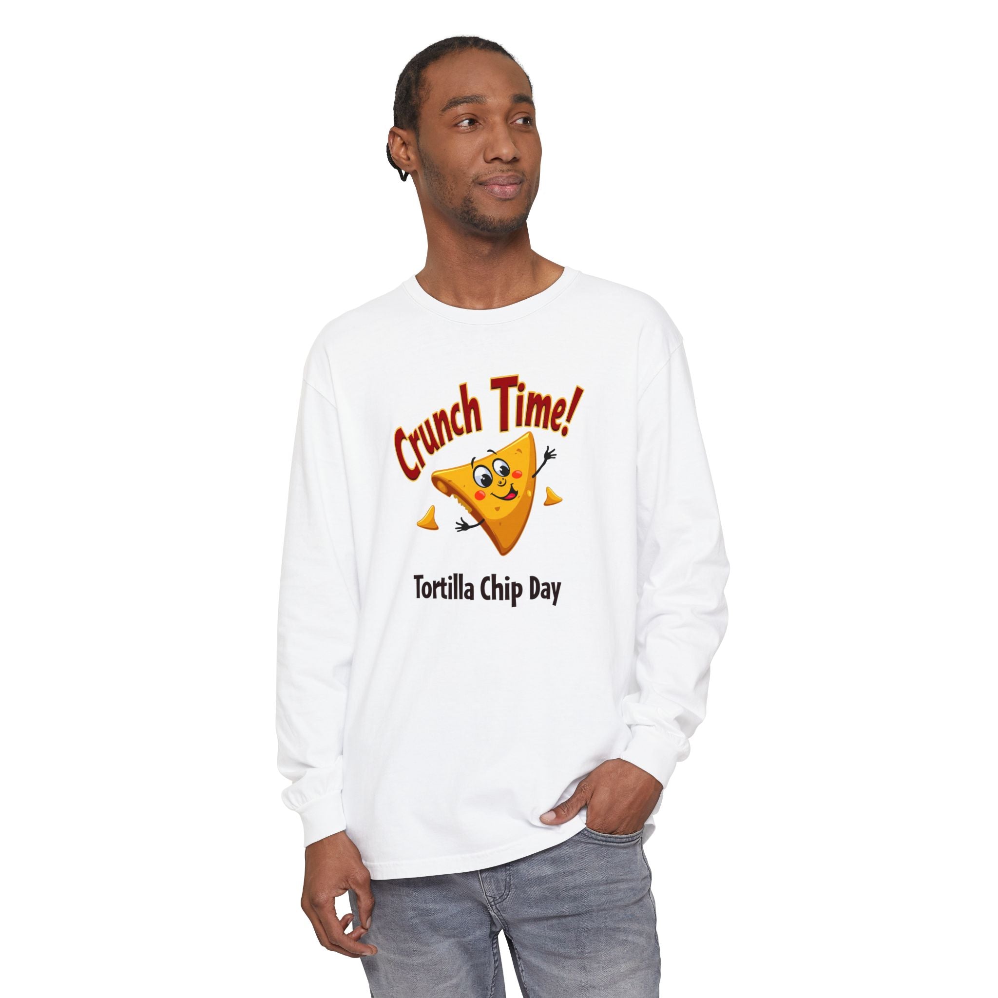 Funny Crunch Time Tortilla Chip Day Long Sleeve T-Shirt
