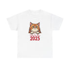 New Year 2025 Cat T-Shirt - Sparkling Festive Gift for Pet Lovers
