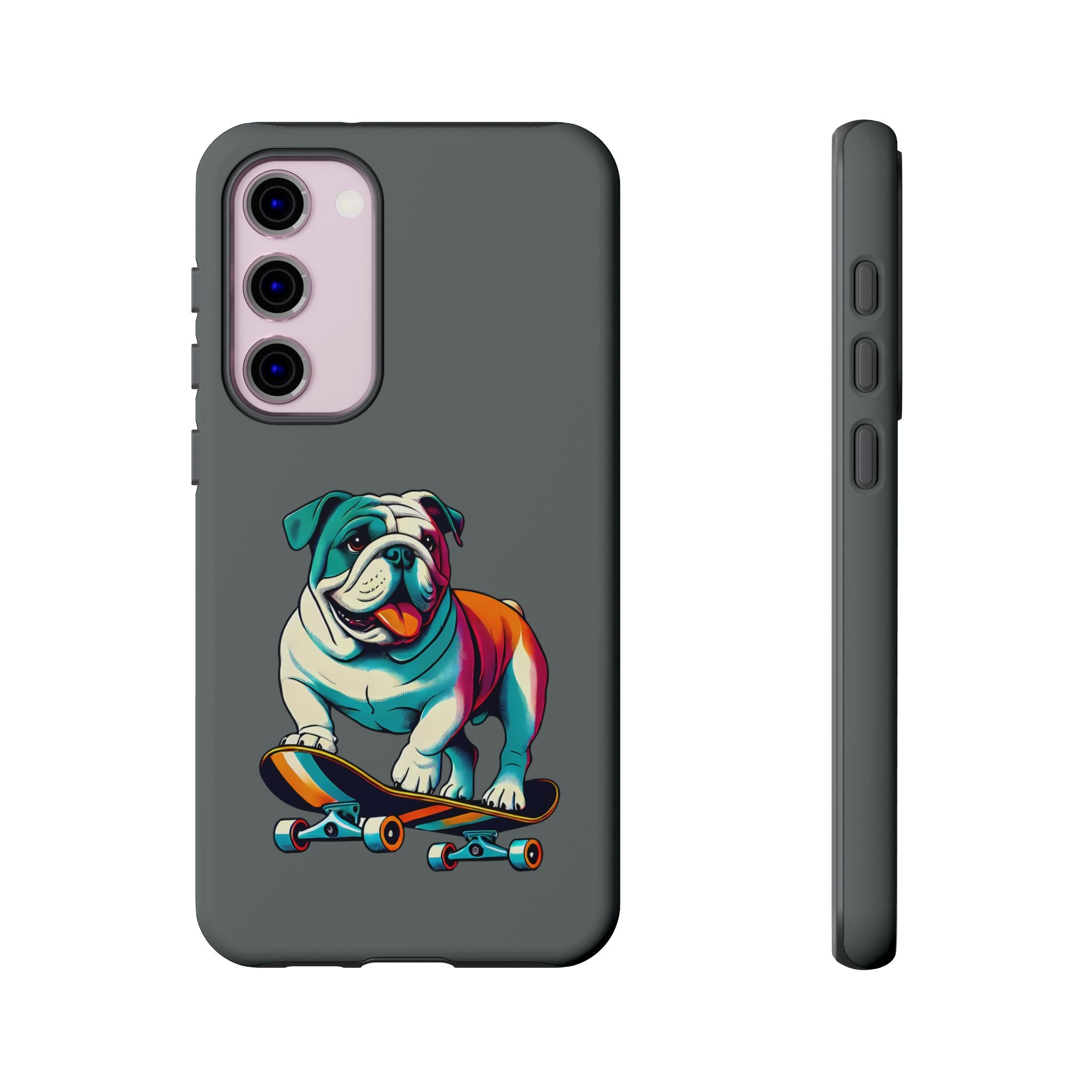 national pet day skateboard bulldog phone case for dog lovers