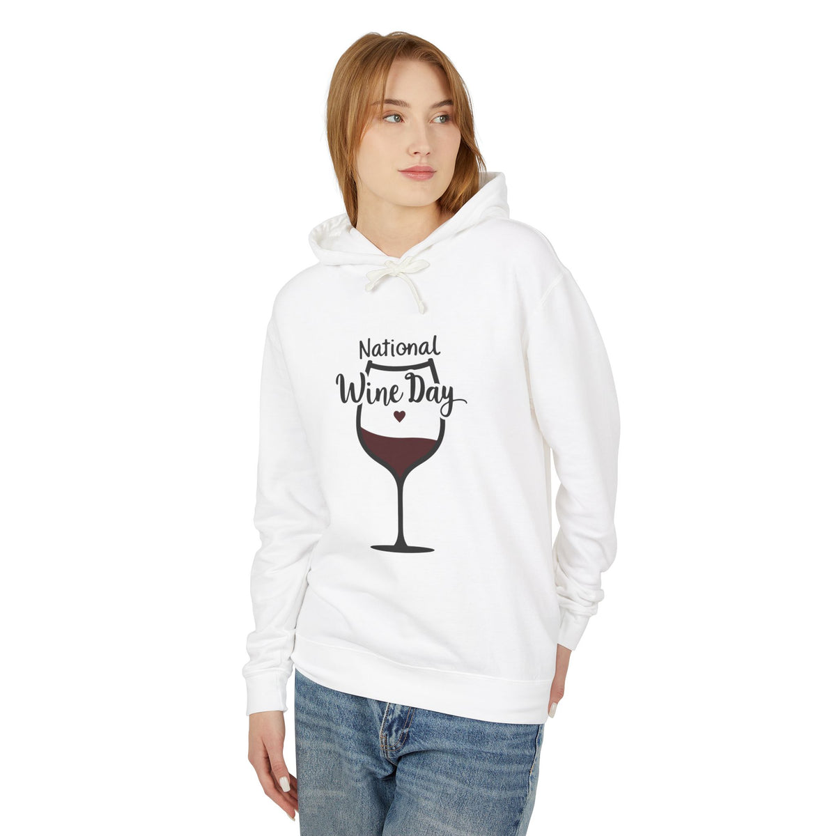 National Drink Wine Day Lightweight Hooded Sweatshirt