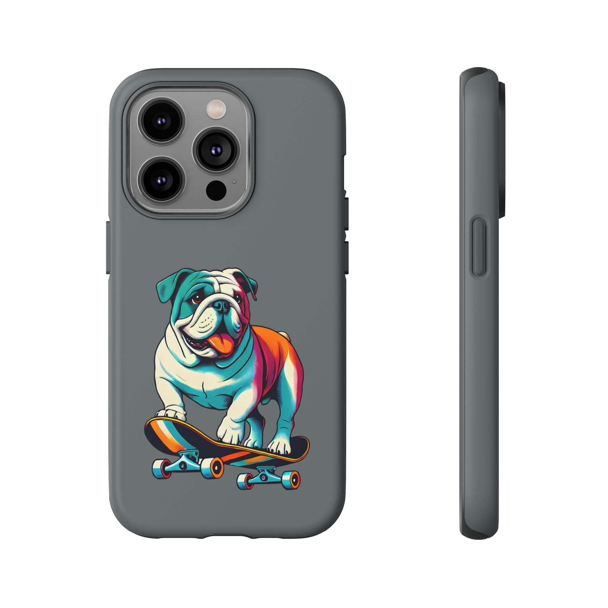 national pet day skateboard bulldog phone case for dog lovers