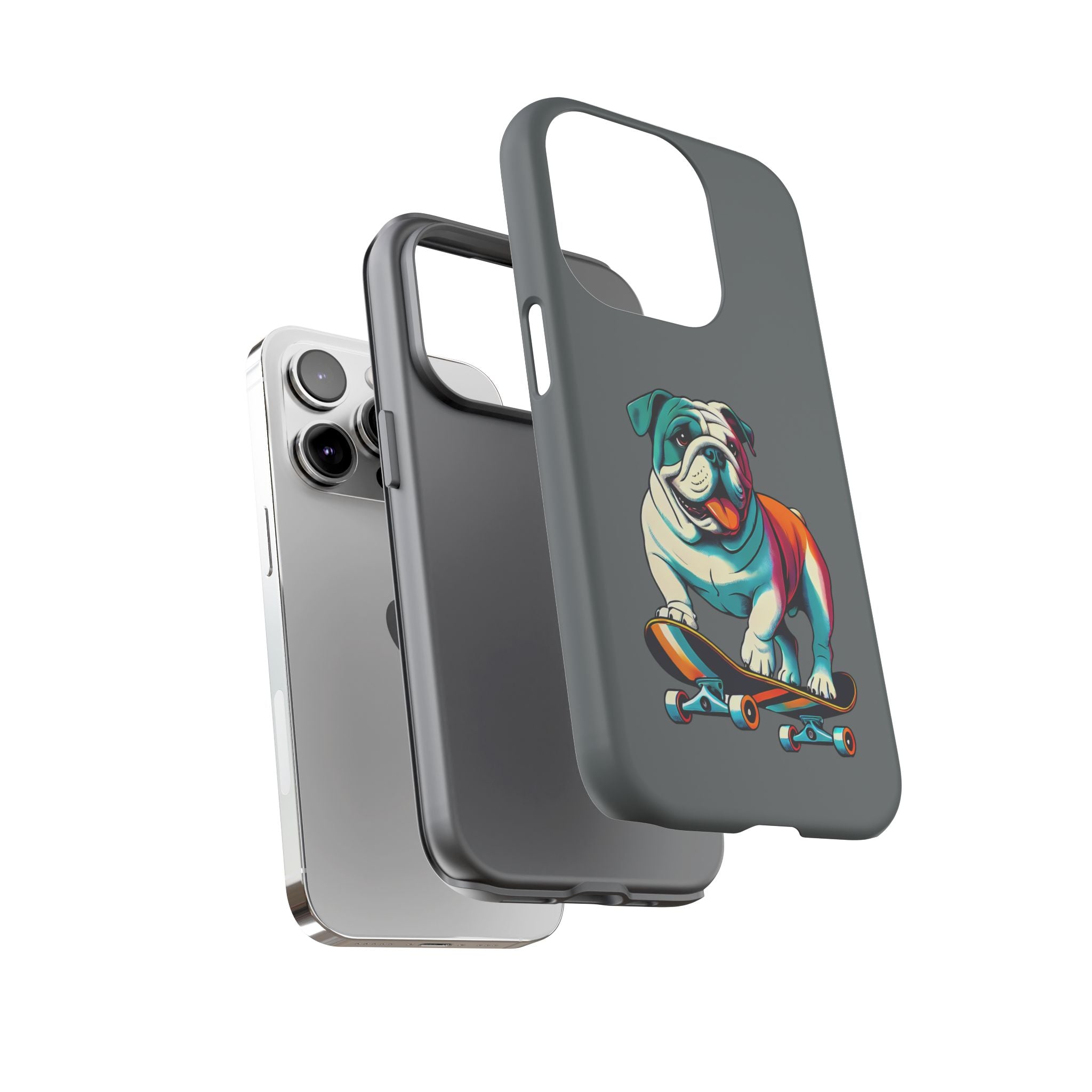 national pet day skateboard bulldog phone case for dog lovers
