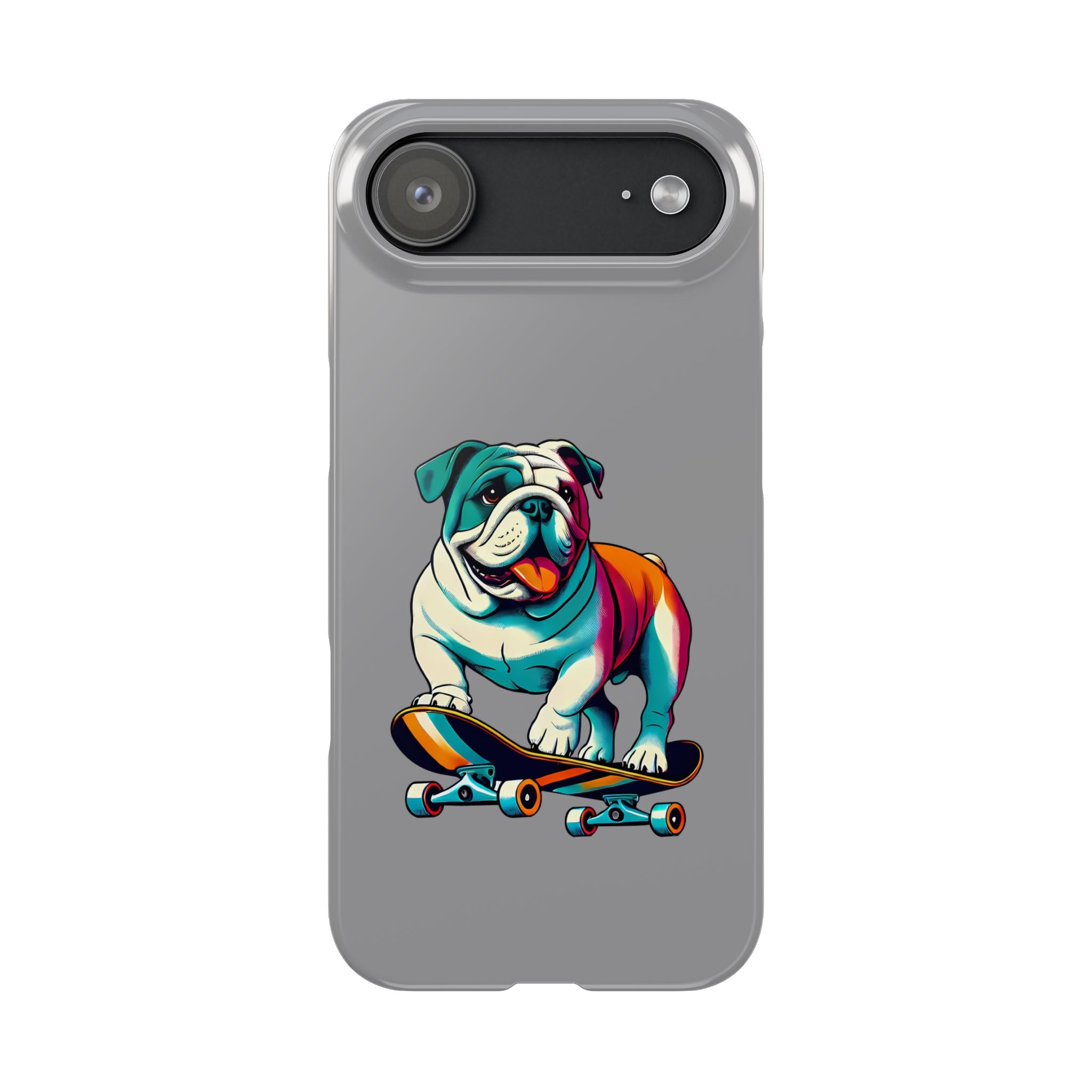 Slim Phone Case - Skateboarding Bulldog Pet Lover Gift