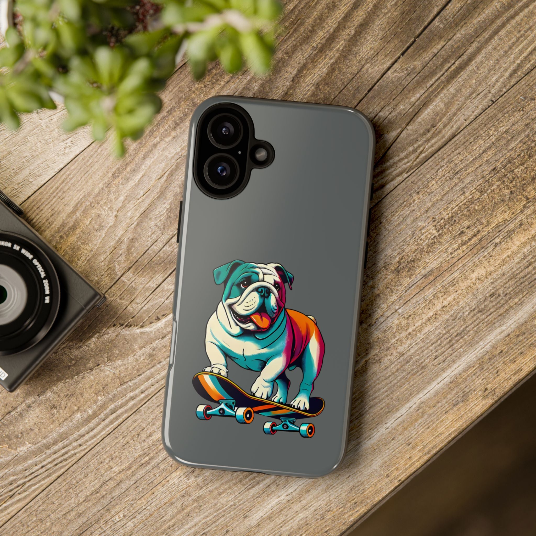 national pet day skateboard bulldog phone case for dog lovers