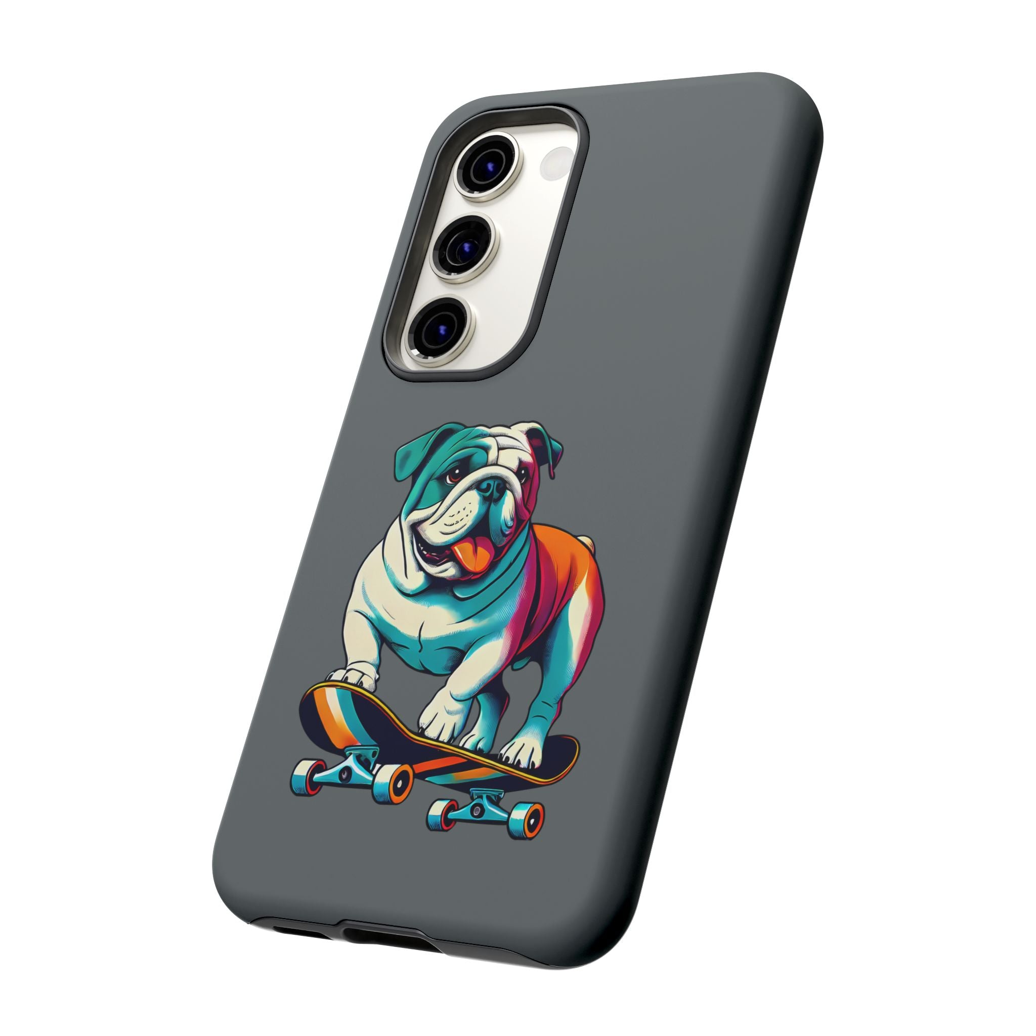 national pet day skateboard bulldog phone case for dog lovers