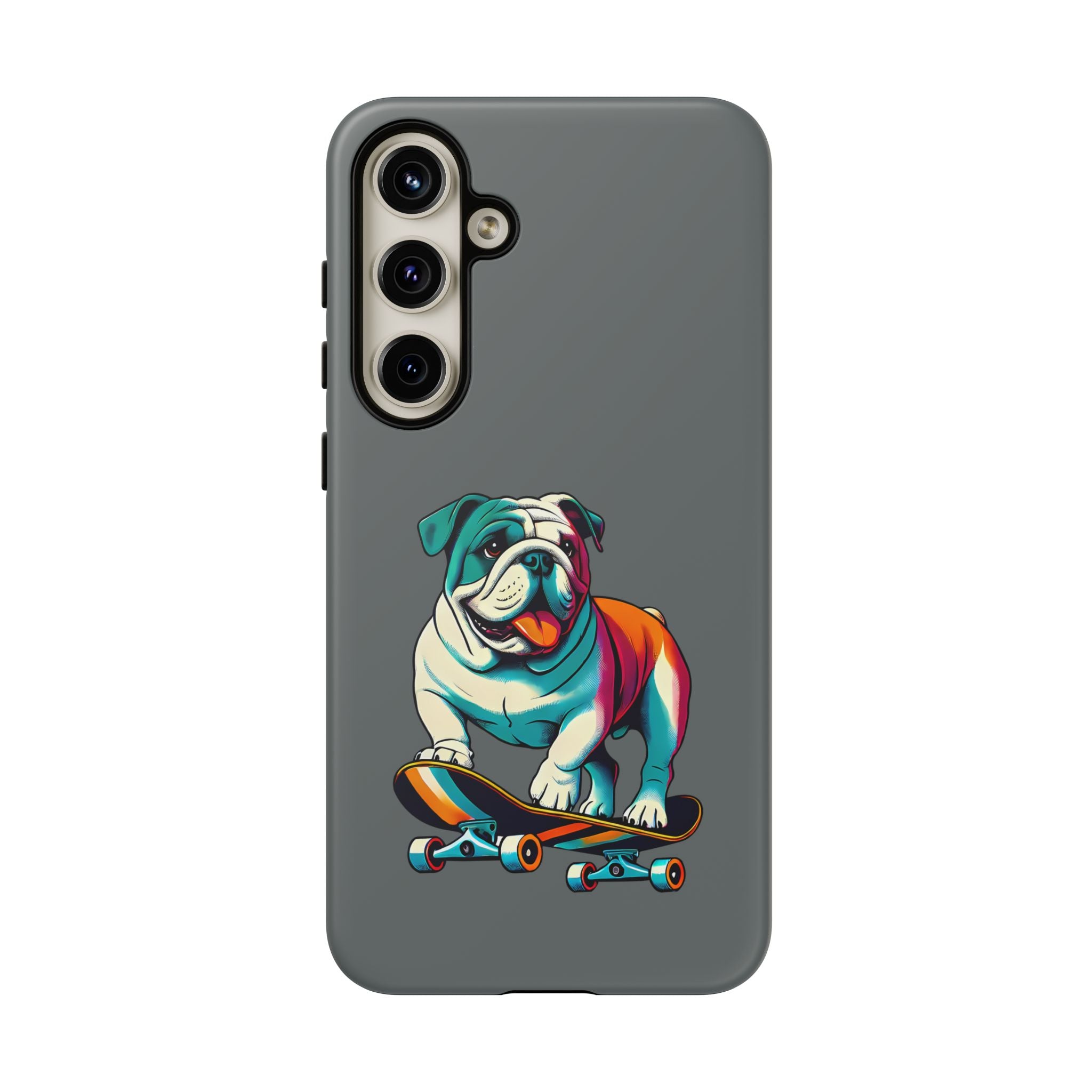 national pet day skateboard bulldog phone case for dog lovers
