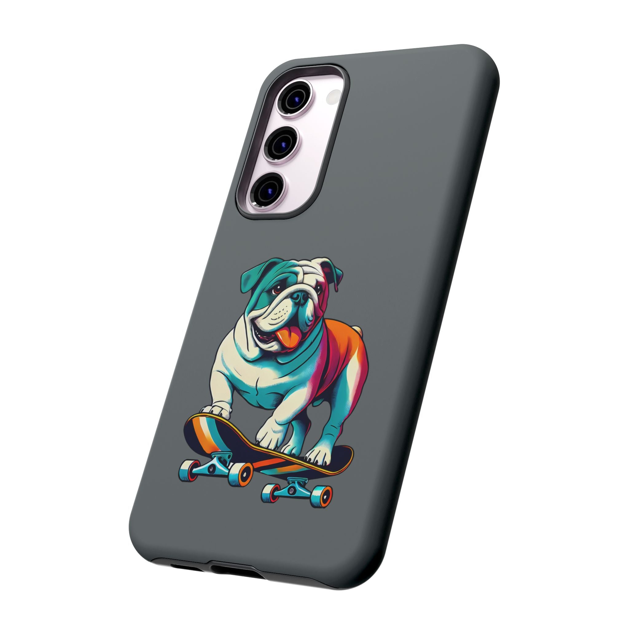national pet day skateboard bulldog phone case for dog lovers