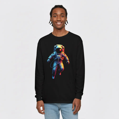 Cute Astronaut Long Sleeve - Space Themed Cotton Tee