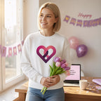 Heart Sweatshirt Cute Love Crewneck - Romantic Gift