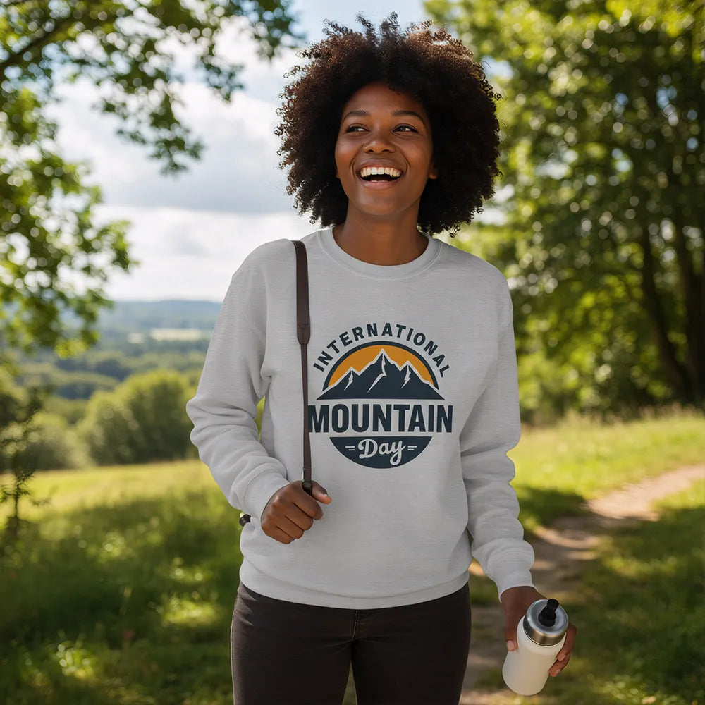 Mountain Day Crewneck - Eco Outdoor Nature Hiker Gift Sweater