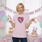 Cute Unicorn Heart T-Shirt - Valentine Magical Cotton Tee