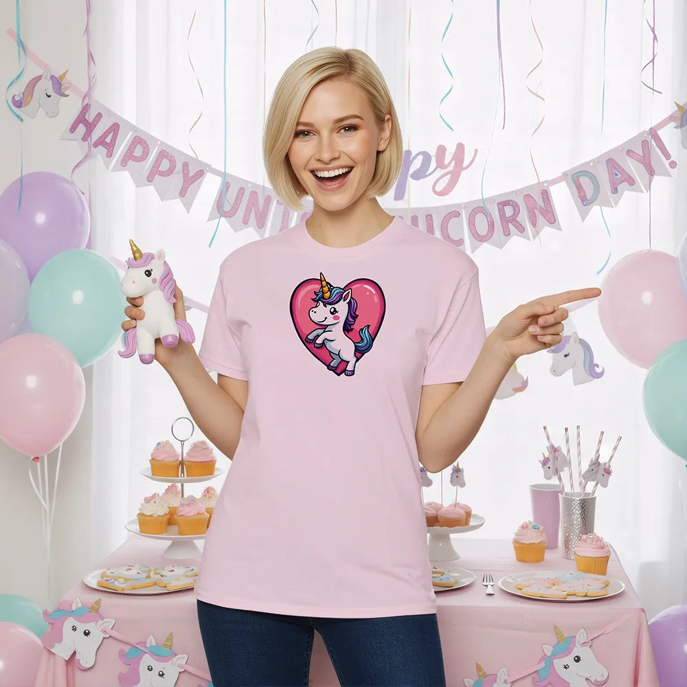 Unicorn Heart Shirt - Cute Birthday Valentine Kids Girls Gift