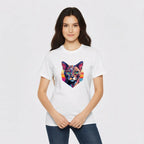 Cute Cat Portrait T-Shirt - Colorful Tee for Cat Lovers
