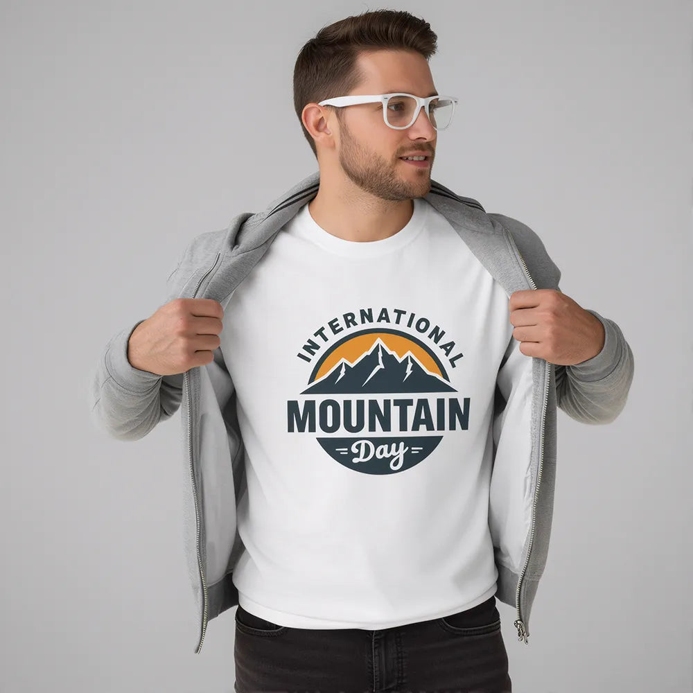 Mountain Day Crewneck - Eco Outdoor Nature Hiker Gift Sweater